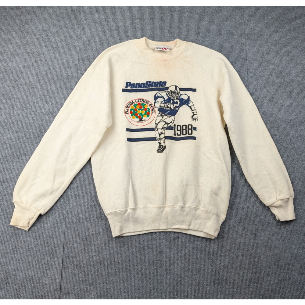 Vintage 80s Penn State Sweatshirt Mens Large Florida Citrus Bowl 1988 Retro